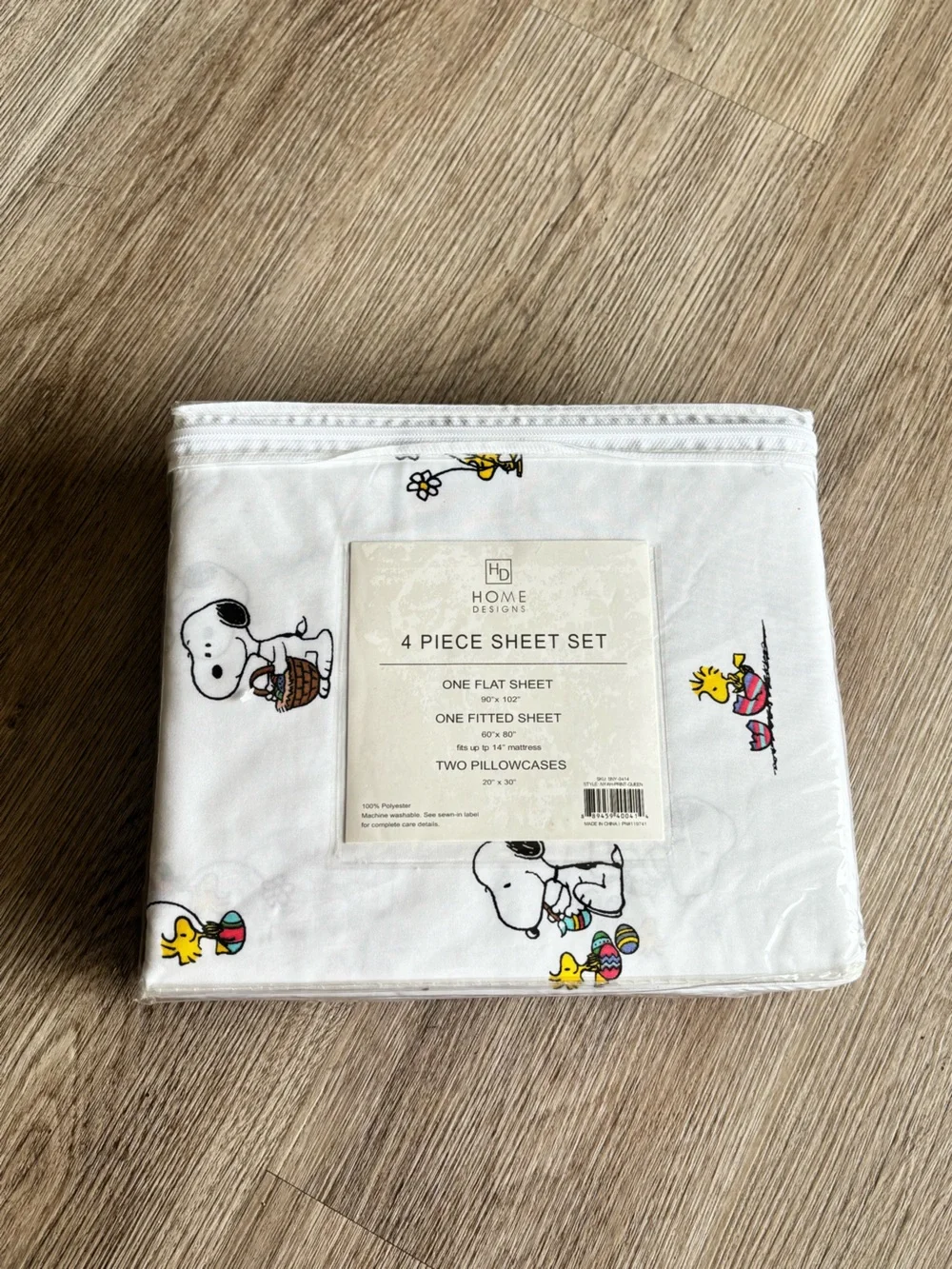 Peanuts Snoopy Easter Spring Queen Sheet Set NWT
